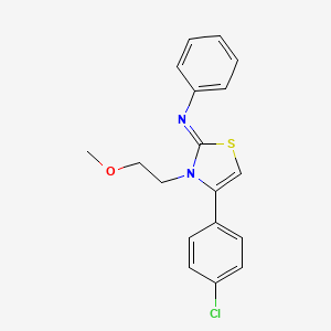 molecular formula C18H17ClN2OS B12018213 N-((2Z)-4-(4-chlorophenyl)-3-(2-methoxyethyl)-1,3-thiazol-2(3H)-ylidene)aniline CAS No. 372975-62-7