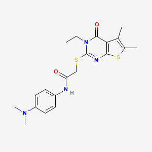 N-(4-(Dimethylamino)phenyl)-2-((3-ethyl-5,6-dimethyl-4-oxo-3,4-dihydrothieno[2,3-d]pyrimidin-2-yl)thio)acetamide