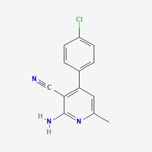 molecular formula C13H10ClN3 B1201825 2-Amino-4-(4-chlorophenyl)-6-methyl-3-pyridinecarbonitrile 