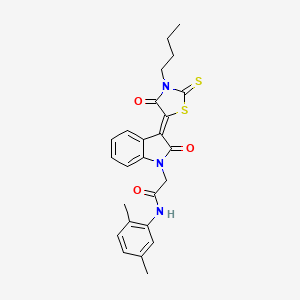 2-[(3Z)-3-(3-butyl-4-oxo-2-thioxo-1,3-thiazolidin-5-ylidene)-2-oxo-2,3-dihydro-1H-indol-1-yl]-N-(2,5-dimethylphenyl)acetamide