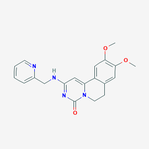 molecular formula C20H20N4O3 B1201828 9,10-Dimethoxy-2-(2-pyridinylmethylamino)-6,7-dihydropyrimido[6,1-a]isoquinolin-4-one 