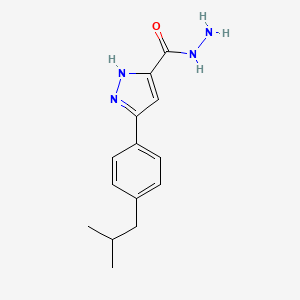 molecular formula C14H18N4O B12018282 3-(4-Isobutylphenyl)-1H-pyrazole-5-carbohydrazide 