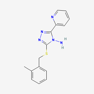 3-((2-Methylbenzyl)thio)-5-(2-pyridinyl)-4H-1,2,4-triazol-4-ylamine