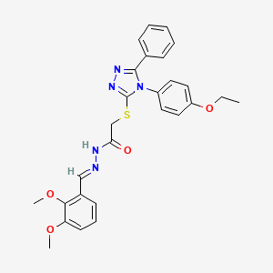 N'-[(E)-(2,3-dimethoxyphenyl)methylidene]-2-{[4-(4-ethoxyphenyl)-5-phenyl-4H-1,2,4-triazol-3-yl]sulfanyl}acetohydrazide