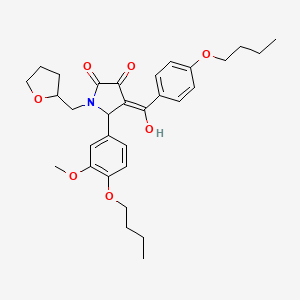 5-(4-Butoxy-3-methoxyphenyl)-4-(4-butoxybenzoyl)-3-hydroxy-1-((tetrahydrofuran-2-yl)methyl)-1H-pyrrol-2(5H)-one