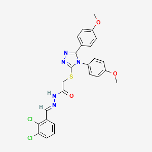 2-{[4,5-bis(4-methoxyphenyl)-4H-1,2,4-triazol-3-yl]sulfanyl}-N'-[(E)-(2,3-dichlorophenyl)methylidene]acetohydrazide