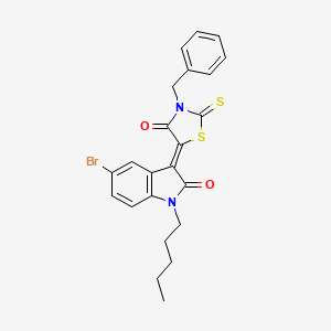 (3Z)-3-(3-benzyl-4-oxo-2-thioxo-1,3-thiazolidin-5-ylidene)-5-bromo-1-pentyl-1,3-dihydro-2H-indol-2-one