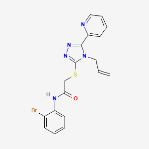 molecular formula C18H16BrN5OS B12018501 N-(2-bromophenyl)-2-{[4-(prop-2-en-1-yl)-5-(pyridin-2-yl)-4H-1,2,4-triazol-3-yl]sulfanyl}acetamide CAS No. 573933-57-0