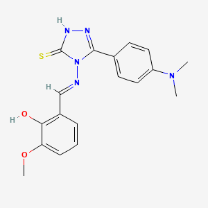 2-[(E)-({3-[4-(dimethylamino)phenyl]-5-sulfanyl-4H-1,2,4-triazol-4-yl}imino)methyl]-6-methoxyphenol