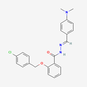 molecular formula C23H22ClN3O2 B12018550 2-((4-Chlorobenzyl)oxy)-N'-(4-(dimethylamino)benzylidene)benzohydrazide CAS No. 769156-15-2