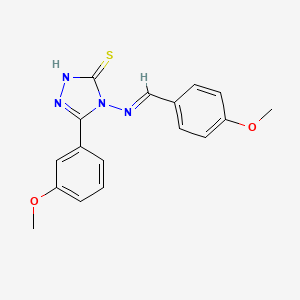 molecular formula C17H16N4O2S B12018574 4-((4-Methoxybenzylidene)amino)-5-(3-methoxyphenyl)-4H-1,2,4-triazole-3-thiol 