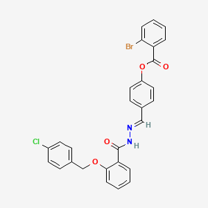 4-(2-(2-((4-Chlorobenzyl)oxy)benzoyl)carbohydrazonoyl)phenyl 2-bromobenzoate