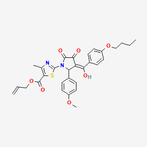 molecular formula C30H30N2O7S B12018623 Allyl 2-(3-(4-butoxybenzoyl)-4-hydroxy-2-(4-methoxyphenyl)-5-oxo-2,5-dihydro-1H-pyrrol-1-yl)-4-methylthiazole-5-carboxylate CAS No. 609796-69-2