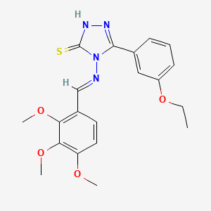 5-(3-Ethoxyphenyl)-4-{[(E)-(2,3,4-trimethoxyphenyl)methylidene]amino}-4H-1,2,4-triazol-3-YL hydrosulfide