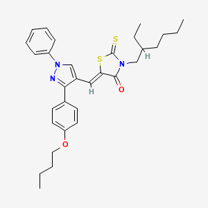 molecular formula C31H37N3O2S2 B12018717 (5Z)-5-[[3-(4-butoxyphenyl)-1-phenylpyrazol-4-yl]methylidene]-3-(2-ethylhexyl)-2-sulfanylidene-1,3-thiazolidin-4-one CAS No. 378757-85-8