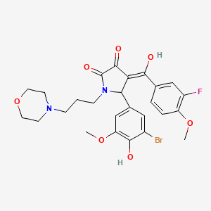 5-(3-bromo-4-hydroxy-5-methoxyphenyl)-4-(3-fluoro-4-methoxybenzoyl)-3-hydroxy-1-[3-(4-morpholinyl)propyl]-1,5-dihydro-2H-pyrrol-2-one