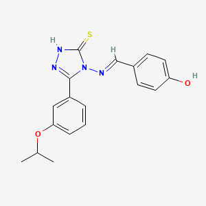 4-(((3-(3-Isopropoxyphenyl)-5-mercapto-4H-1,2,4-triazol-4-yl)imino)methyl)phenol