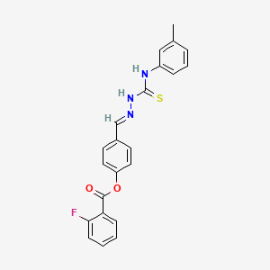 4-(2-(3-Toluidinocarbothioyl)carbohydrazonoyl)phenyl 2-fluorobenzoate