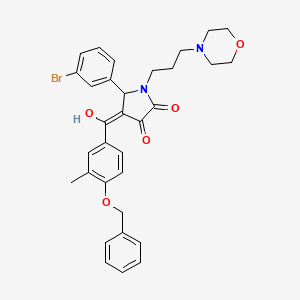 molecular formula C32H33BrN2O5 B12018900 4-[4-(benzyloxy)-3-methylbenzoyl]-5-(3-bromophenyl)-3-hydroxy-1-[3-(4-morpholinyl)propyl]-1,5-dihydro-2H-pyrrol-2-one 