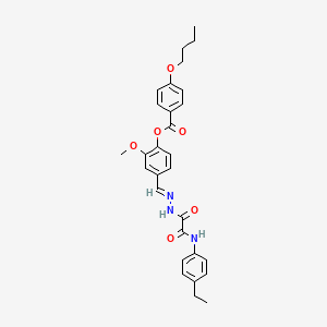 molecular formula C29H31N3O6 B12018923 4-(2-((4-Ethylanilino)(oxo)AC)carbohydrazonoyl)-2-methoxyphenyl 4-butoxybenzoate CAS No. 767314-00-1