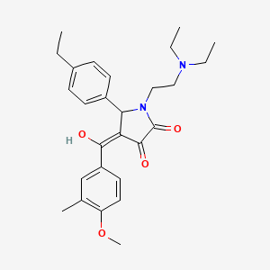 molecular formula C27H34N2O4 B12018929 1-[2-(diethylamino)ethyl]-5-(4-ethylphenyl)-3-hydroxy-4-(4-methoxy-3-methylbenzoyl)-1,5-dihydro-2H-pyrrol-2-one 