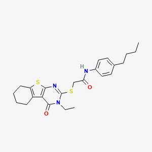 N-(4-butylphenyl)-2-[(3-ethyl-4-oxo-3,4,5,6,7,8-hexahydro[1]benzothieno[2,3-d]pyrimidin-2-yl)sulfanyl]acetamide