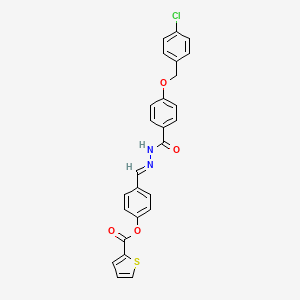 [4-[(E)-[[4-[(4-chlorophenyl)methoxy]benzoyl]hydrazinylidene]methyl]phenyl] thiophene-2-carboxylate