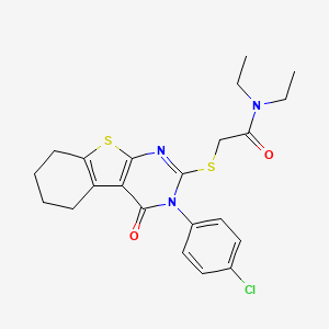 2-{[3-(4-chlorophenyl)-4-oxo-3,4,5,6,7,8-hexahydro[1]benzothieno[2,3-d]pyrimidin-2-yl]sulfanyl}-N,N-diethylacetamide