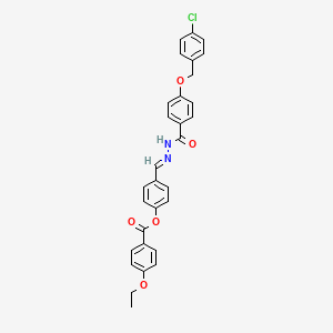 4-(2-(4-((4-Chlorobenzyl)oxy)benzoyl)carbohydrazonoyl)phenyl 4-ethoxybenzoate