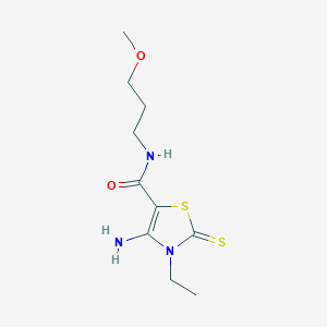 4-amino-3-ethyl-N-(3-methoxypropyl)-2-thioxo-2,3-dihydro-1,3-thiazole-5-carboxamide