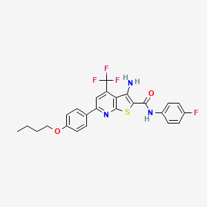 3-amino-6-(4-butoxyphenyl)-N-(4-fluorophenyl)-4-(trifluoromethyl)thieno[2,3-b]pyridine-2-carboxamide