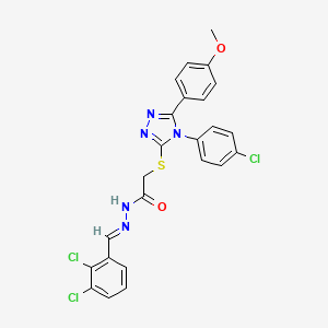 2-{[4-(4-chlorophenyl)-5-(4-methoxyphenyl)-4H-1,2,4-triazol-3-yl]sulfanyl}-N'-[(E)-(2,3-dichlorophenyl)methylidene]acetohydrazide