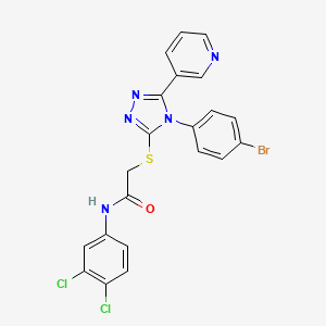 2-{[4-(4-bromophenyl)-5-(pyridin-3-yl)-4H-1,2,4-triazol-3-yl]sulfanyl}-N-(3,4-dichlorophenyl)acetamide