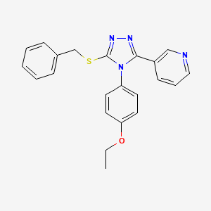 molecular formula C22H20N4OS B12019117 3-[5-(benzylsulfanyl)-4-(4-ethoxyphenyl)-4H-1,2,4-triazol-3-yl]pyridine 