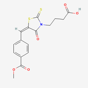 4-{(5E)-5-[4-(methoxycarbonyl)benzylidene]-4-oxo-2-thioxo-1,3-thiazolidin-3-yl}butanoic acid