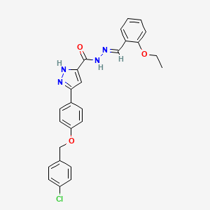 5-(4-((4-Chlorobenzyl)oxy)phenyl)-N'-(2-ethoxybenzylidene)-1H-pyrazole-3-carbohydrazide