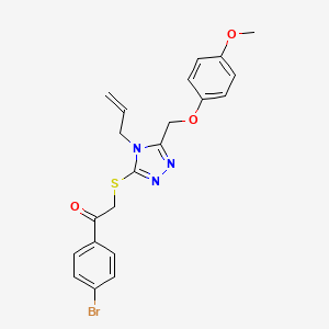 2-({4-Allyl-5-[(4-methoxyphenoxy)methyl]-4H-1,2,4-triazol-3-YL}sulfanyl)-1-(4-bromophenyl)ethanone