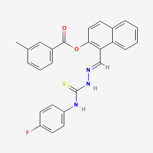 1-(2-((4-Fluoroanilino)carbothioyl)carbohydrazonoyl)-2-naphthyl 3-methylbenzoate