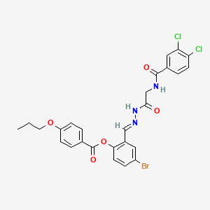 molecular formula C26H22BrCl2N3O5 B12019171 [4-bromo-2-[(E)-[[2-[(3,4-dichlorobenzoyl)amino]acetyl]hydrazinylidene]methyl]phenyl] 4-propoxybenzoate CAS No. 769151-54-4