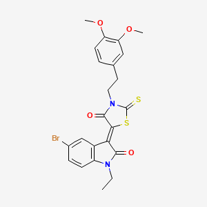 5-(5-Bromo-1-ethyl-2-oxoindolin-3-ylidene)-3-(3,4-dimethoxyphenethyl)-2-thioxothiazolidin-4-one