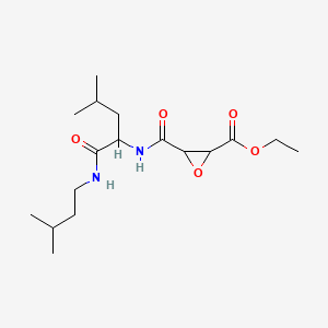 molecular formula C17H30N2O5 B1201919 Ethyl 3-(3-methyl-1-(3-methylbutylcarbamoyl)butylcarbamoyl)-2-oxiranecarboxylate CAS No. 96244-68-7