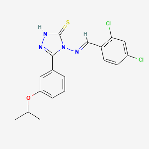 molecular formula C18H16Cl2N4OS B12019197 4-{[(E)-(2,4-dichlorophenyl)methylidene]amino}-5-(3-isopropoxyphenyl)-4H-1,2,4-triazole-3-thiol 