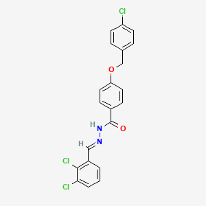 molecular formula C21H15Cl3N2O2 B12019220 4-((4-Chlorobenzyl)oxy)-N'-(2,3-dichlorobenzylidene)benzohydrazide CAS No. 396121-06-5