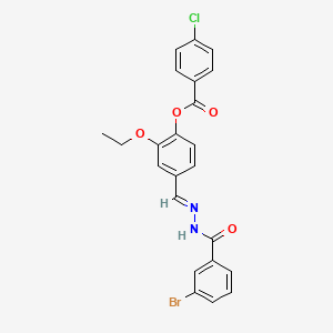 4-(2-(3-Bromobenzoyl)carbohydrazonoyl)-2-ethoxyphenyl 4-chlorobenzoate