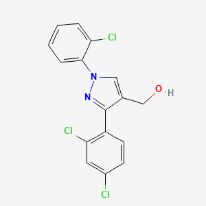 molecular formula C16H11Cl3N2O B12019291 (1-(2-Chlorophenyl)-3-(2,4-dichlorophenyl)-1H-pyrazol-4-yl)methanol CAS No. 618441-96-6