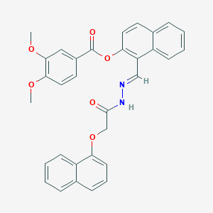 molecular formula C32H26N2O6 B12019308 [1-[(E)-[(2-naphthalen-1-yloxyacetyl)hydrazinylidene]methyl]naphthalen-2-yl] 3,4-dimethoxybenzoate 