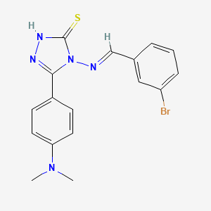 molecular formula C17H16BrN5S B12019330 4-{[(E)-(3-bromophenyl)methylidene]amino}-5-[4-(dimethylamino)phenyl]-4H-1,2,4-triazole-3-thiol 