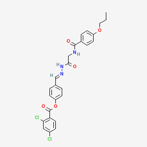 [4-[(E)-[[2-[(4-propoxybenzoyl)amino]acetyl]hydrazinylidene]methyl]phenyl] 2,4-dichlorobenzoate