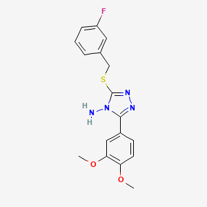 molecular formula C17H17FN4O2S B12019393 3-(3,4-dimethoxyphenyl)-5-[(3-fluorobenzyl)sulfanyl]-4H-1,2,4-triazol-4-amine CAS No. 676642-55-0