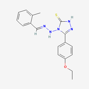 molecular formula C18H19N5OS B12019398 5-(4-Ethoxyphenyl)-4-(2-(2-methylbenzylidene)hydrazinyl)-4H-1,2,4-triazole-3-thiol CAS No. 624724-36-3